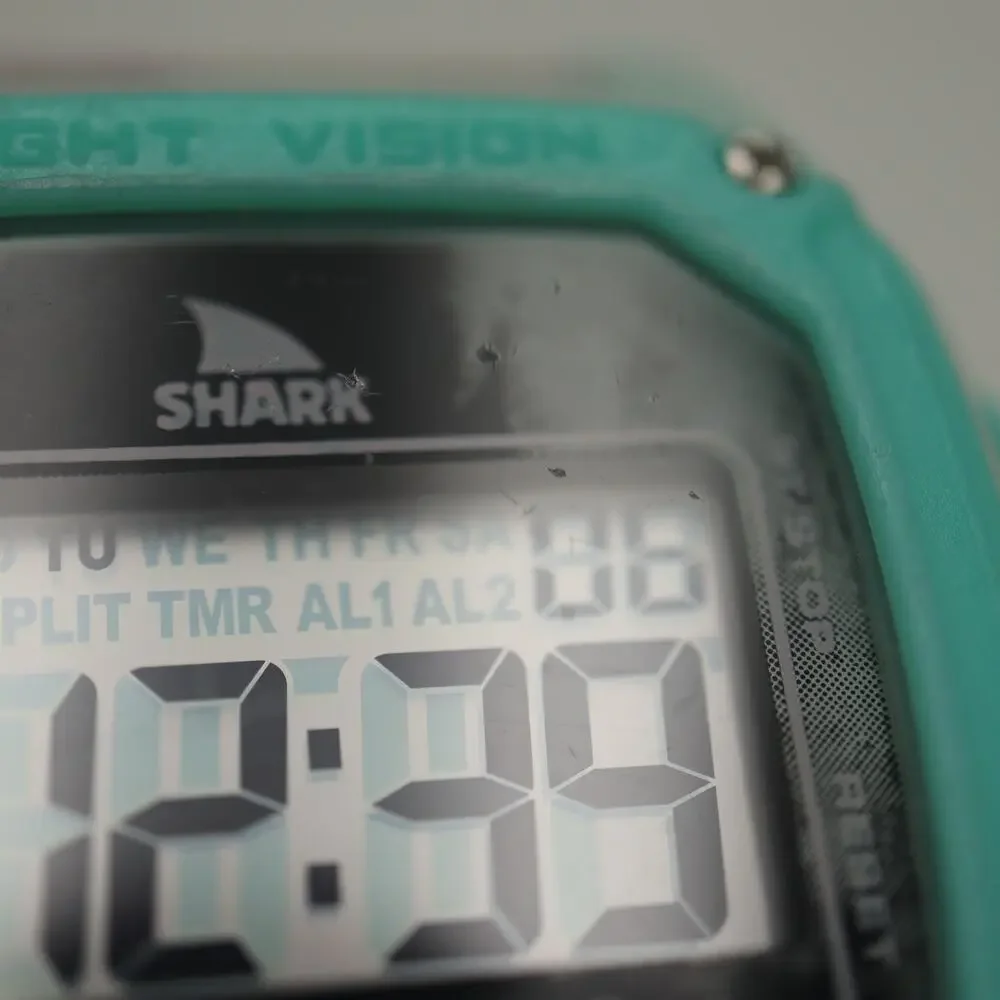 Freestyle Shark Clip Digital Watch 38mm Light Blue Nylon Strap with New Battery